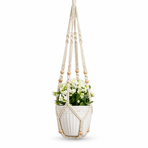 Decorative Handwoven Macrame Plant Hanger for Indoor Home Decor