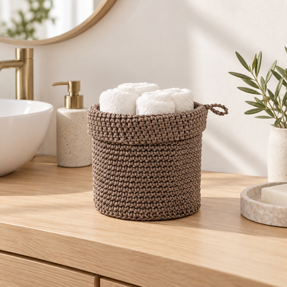 Handwoven Crochet Storage Basket for Home Organization