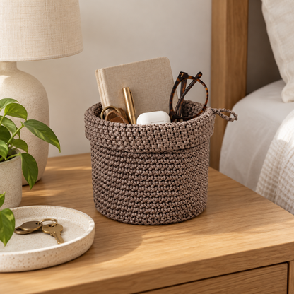 Handwoven Crochet Storage Basket for Home Organization