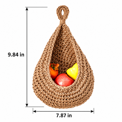Handwoven Hanging Fruit Basket for Kitchen Storage