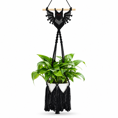 Handwoven Bat Macrame Wall Hanging Planter Holder