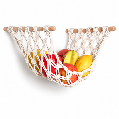 Under Cabinet Macrame Fruit Hammock for Kitchen Storage